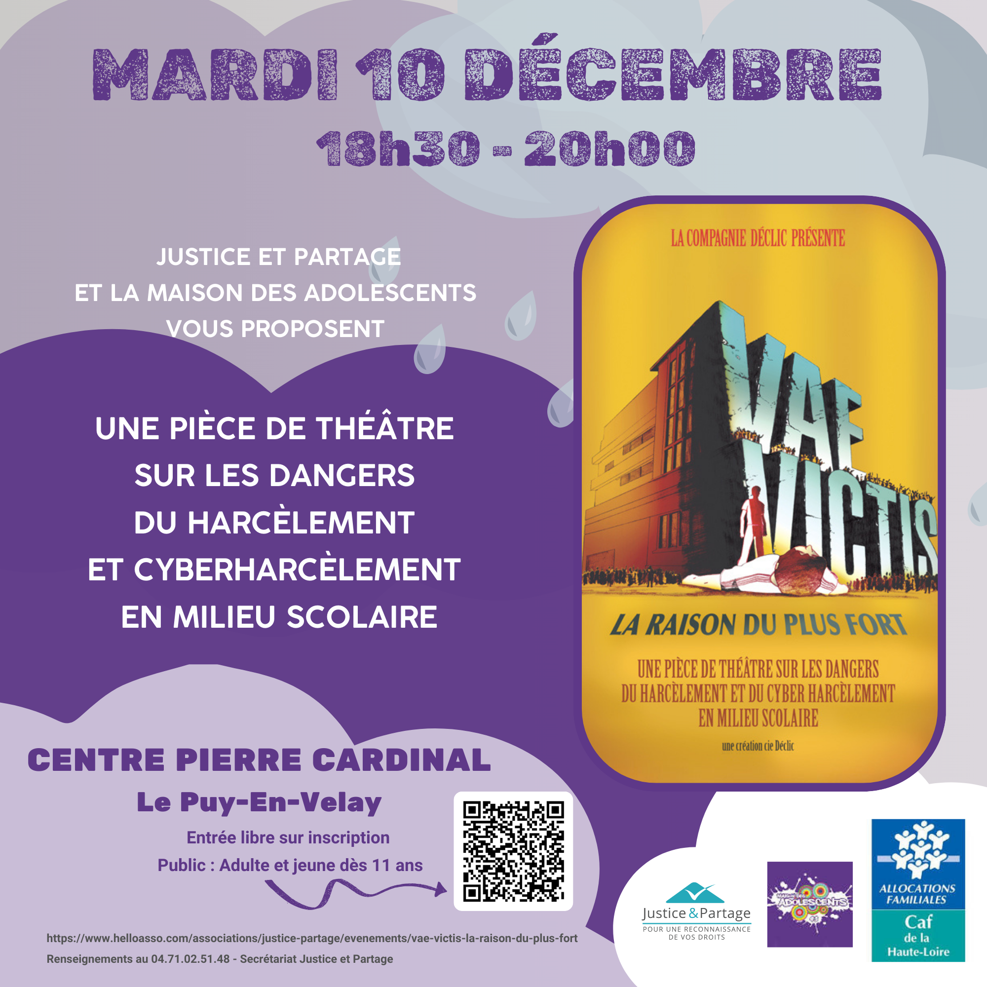 Pièce de théâtre sur les dangers du harcèlement et cyberharcèlement